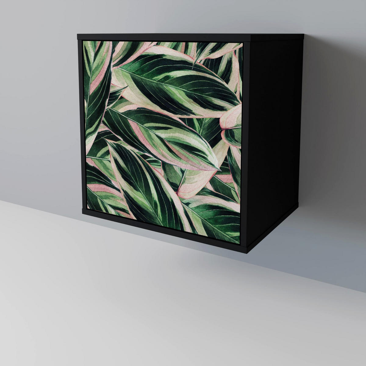SIDEBOARD EERIE STROMANTHE, Schwarz, 57,5x42x67,5 cm, Schwarze Metall-Rahmenfüße - Multicolor/Schwarz, Holzwerkstoff/Metall (57.5/67.5/42cm) - SpaceRebels
