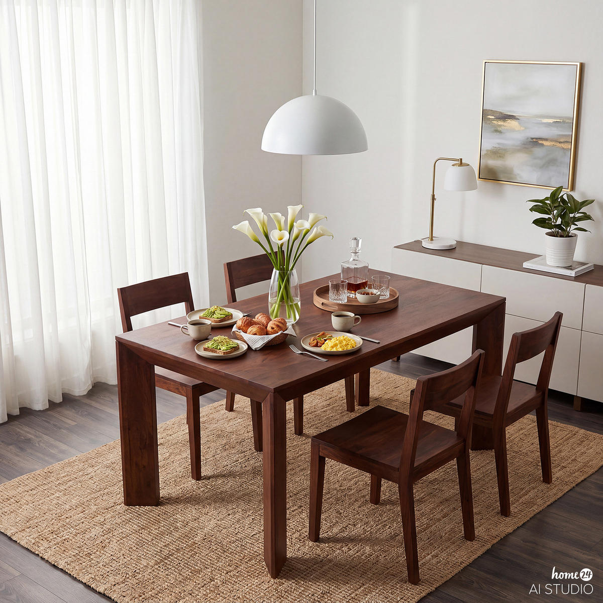 MASSIVER ESSTISCH - Massivholz - Mango Dunkel - Braun, Holz (65/130/76cm) - home24