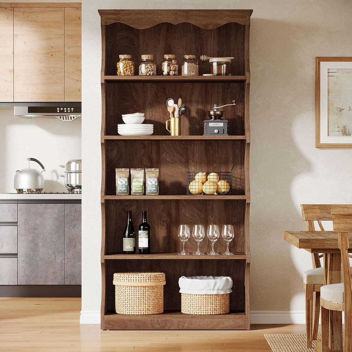 BÜCHERREGAL 6-Stufig Vintage Holz-Optik 80 x 30 x 178 cm - Braun, Holzwerkstoff (80/178/30cm)