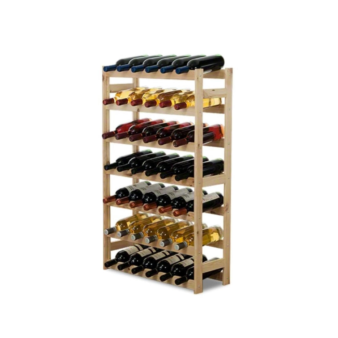 WEINREGAL Pinotwine 102x63x25 cm 42 Flaschen Massives Kiefernholz Natur Unbehandelt - Naturfarben, Holz (63/102/25cm) - PROREGAL