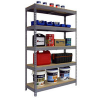 SCHWERLASTREGAL WOOD YETI LIGHT FIVE | HxBxT 200x120x60cm | Fachlast 300kg | Grau - Grau, Metall (120/200/60cm) - PROREGAL