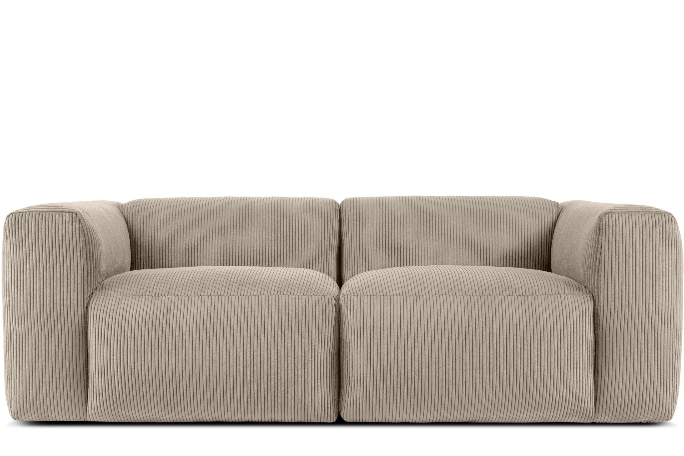 2-SITZER-MODULSOFA BUFFO mit extrem weicher und bequemer Sitzfläche, Kordstoff, beige - Beige, Textil (210/73/96cm) - KONSIMO®