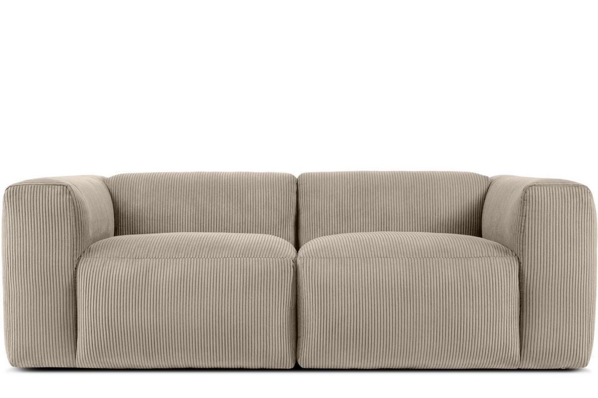 2-SITZER-MODULSOFA BUFFO mit extrem weicher und bequemer Sitzfläche, Kordstoff, beige - Beige, Textil (210/73/96cm) - KONSIMO®