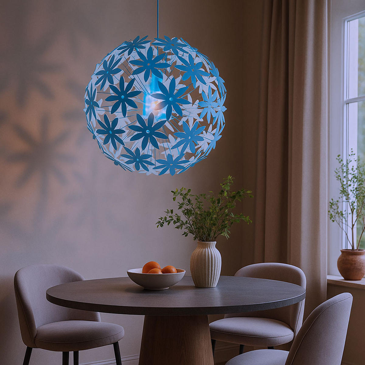 LED HÄNGELEUCHTE STELLA Weiß Kunststoff - Weiß, Kunststoff (60/60/150cm) - Globo Lighting