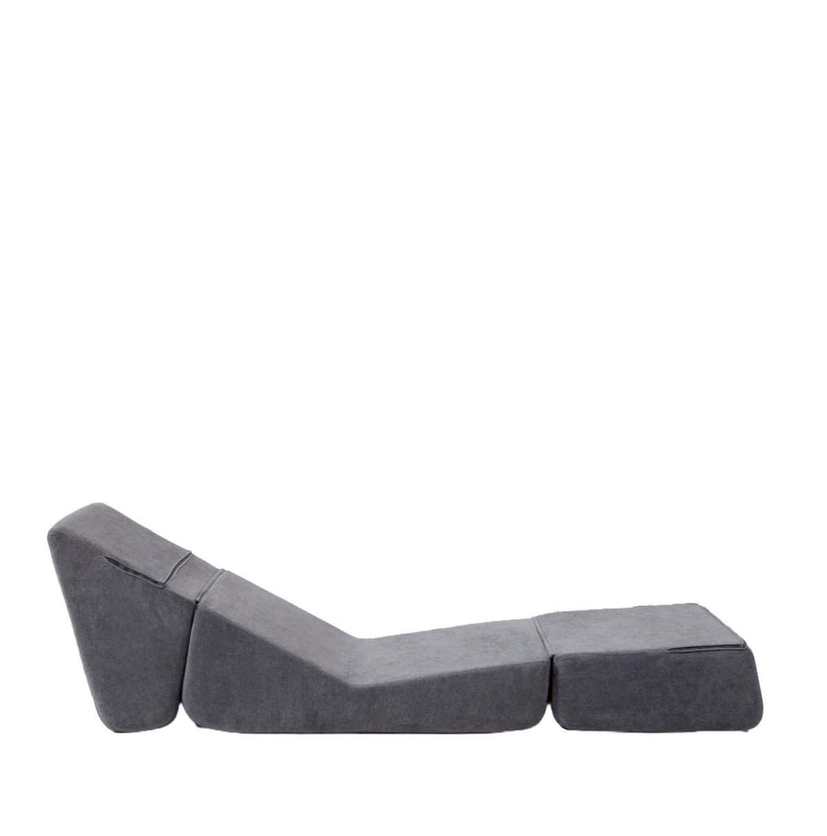 KLAPPBARES Schlafsofa Stoff mit 3-in-1-Funktion Grau 81/90,7/71 cm - Grau, Textil (90.7/71/81cm) - Redom