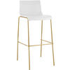BARHOCKER Kunststoff Weiß - Goldfarben/Weiß, Kunststoff/Metall (43/100/48cm) - CLP