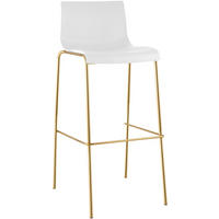 BARHOCKER Kunststoff Weiß - Goldfarben/Weiß, Kunststoff/Metall (43/100/48cm) - CLP