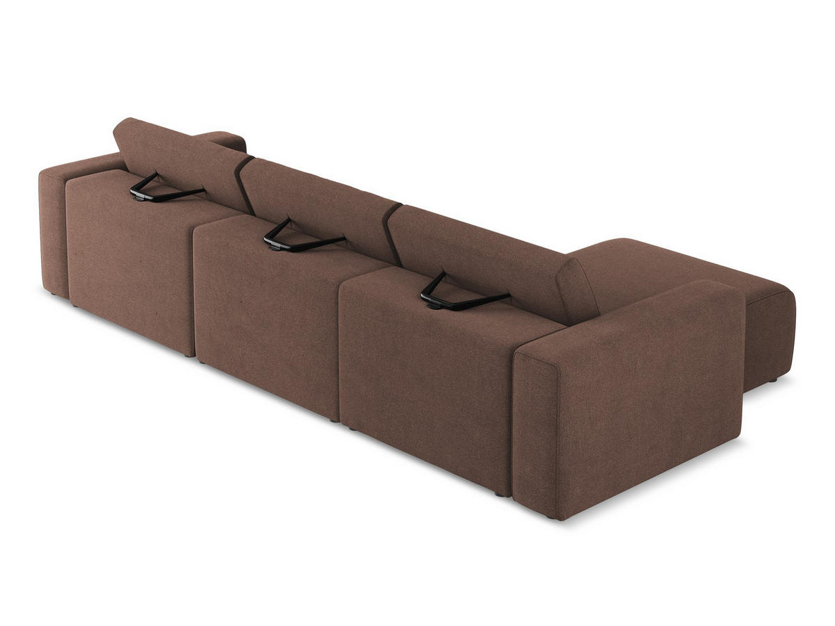 ECKSOFA Links Strukturstoff Stoff Pink - Pink/Hellrosa, Kunststoff/Textil (167/314cm) - Makamii