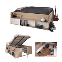 STAURAUMBETT Eiche Jackson, weiß, Hochbett Liegefläche 140 x 200 cm - Eichefarben/Weiß, Holzwerkstoff (140/200cm) - Parisot Meuble