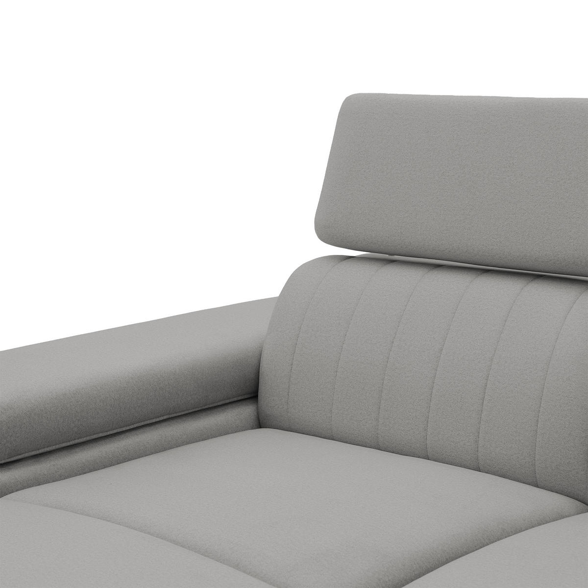 ECKSOFA FELIX L Links mit Schlaffunktion Velours Grau - Schwarz/Grau, Holz/Textil (257/176cm) - Muffo