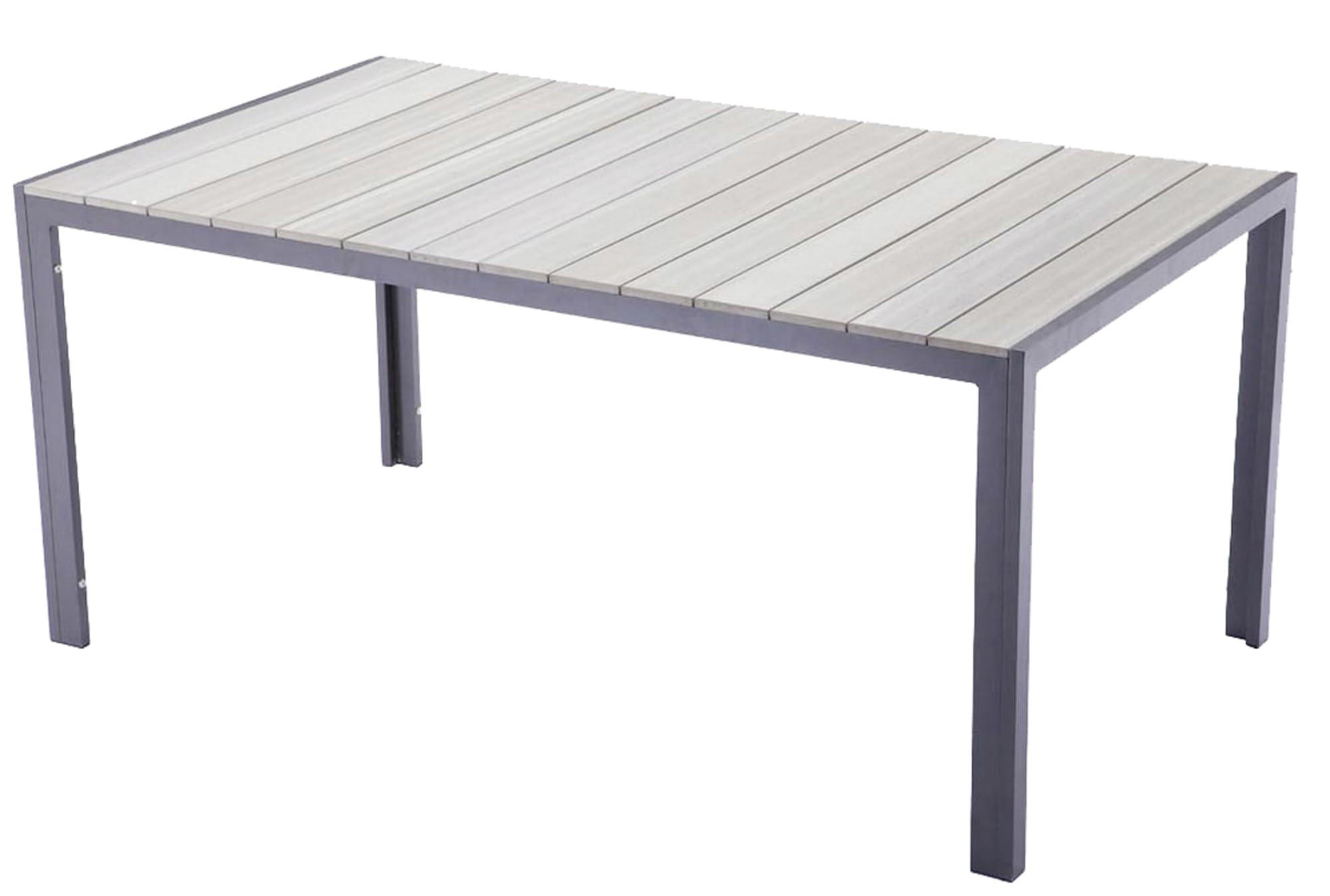 GARTENTISCH Lina rechteckig Terrassentisch - Hellgrau, Kunststoff (150/90/72cm) - DELUKE