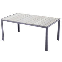 GARTENTISCH Lina rechteckig Terrassentisch - Hellgrau, Kunststoff (150/90/72cm) - DELUKE