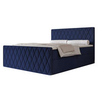 BOXBETT PONTI III 140x200 cm Marineblau (Samt) - mit 2 Bettkästen, Bonellmatratze und Rautensteppung - Dunkelblau, Holzwerkstoff/Textil (140/200cm) - Ravio
