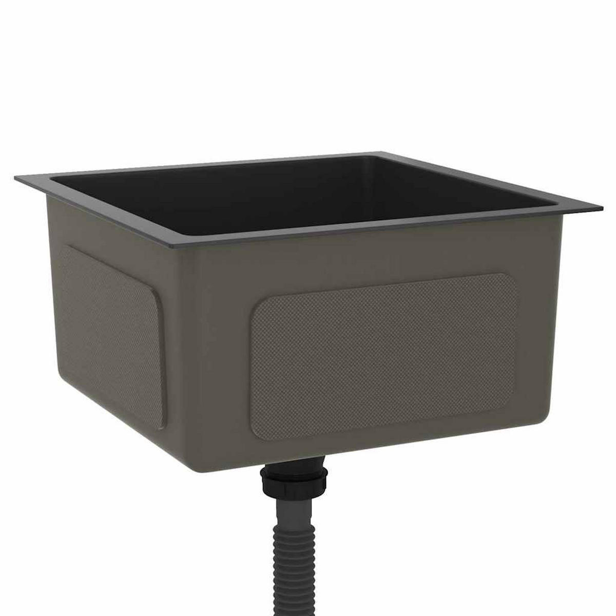 EINBAUSPÜLE Handgemachte Schwarz Edelstahl - Schwarz, Metall (40/20/40cm) - vidaXL
