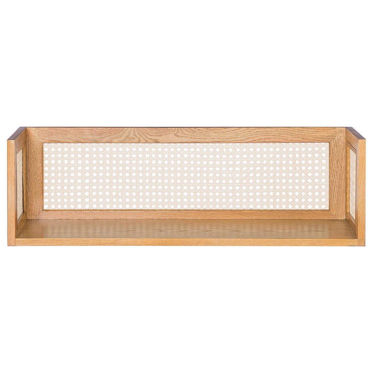 WANDREGAL - Wiener Geflecht / Echtholzfurnier - Eichefarben, Naturmaterialien (80/24/22cm) - home24