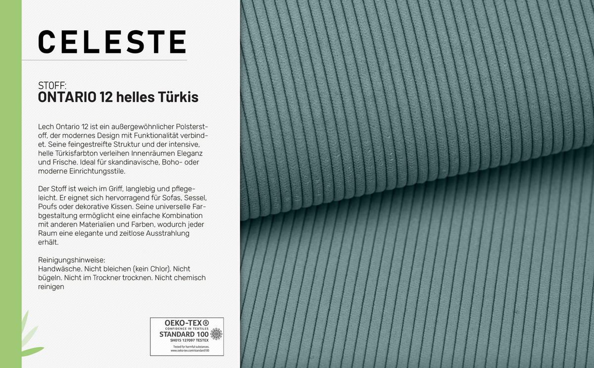 SCHLAFSOFA Celeste – modernes Design trifft auf höchsten Komfort, Blau - Blau, Holz (225/80/94cm) - Panda Möbel