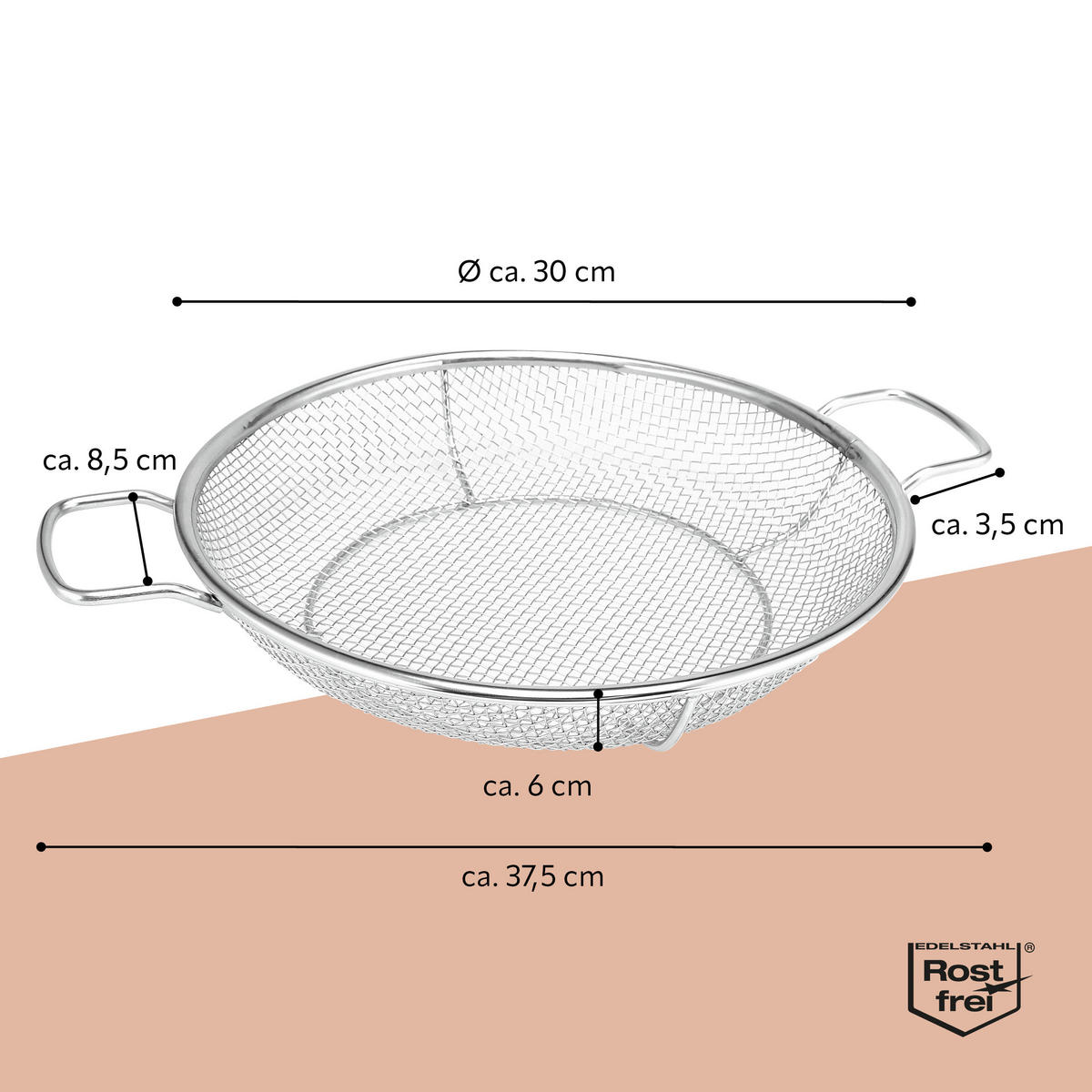 GRILLKORB, silber, Edelstahl - Edelstahlfarben, Metall (37.5/30/30cm) - bremermann