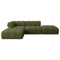 ECKSOFA modulares Sofa Kerru-L1 - 285x190x70 cm Grün Bouclé - Grün, Holzwerkstoff/Textil (285/190cm) - ALTDECOR