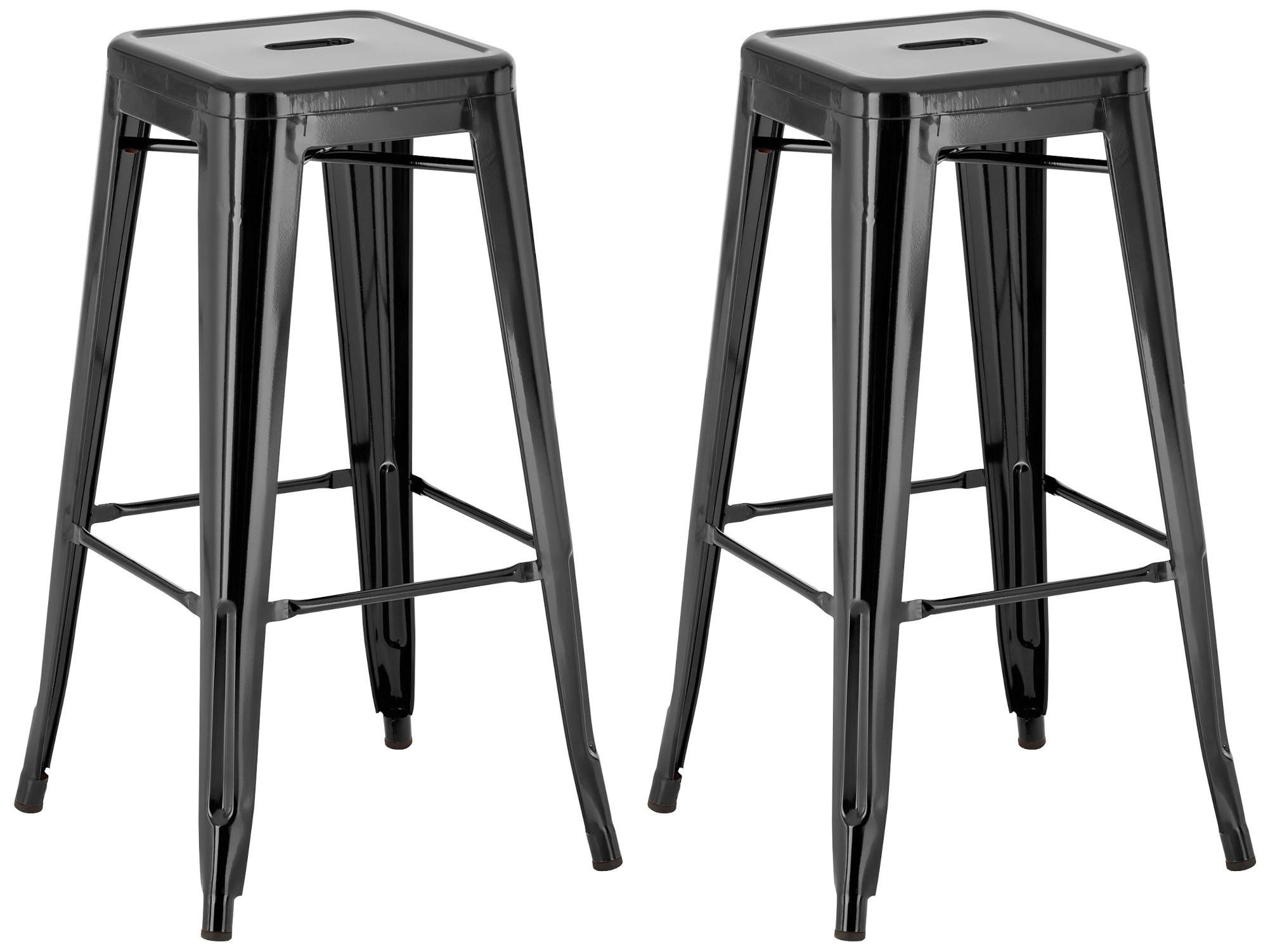 furnicato Barhocker Schwarz 43x76x43 cm