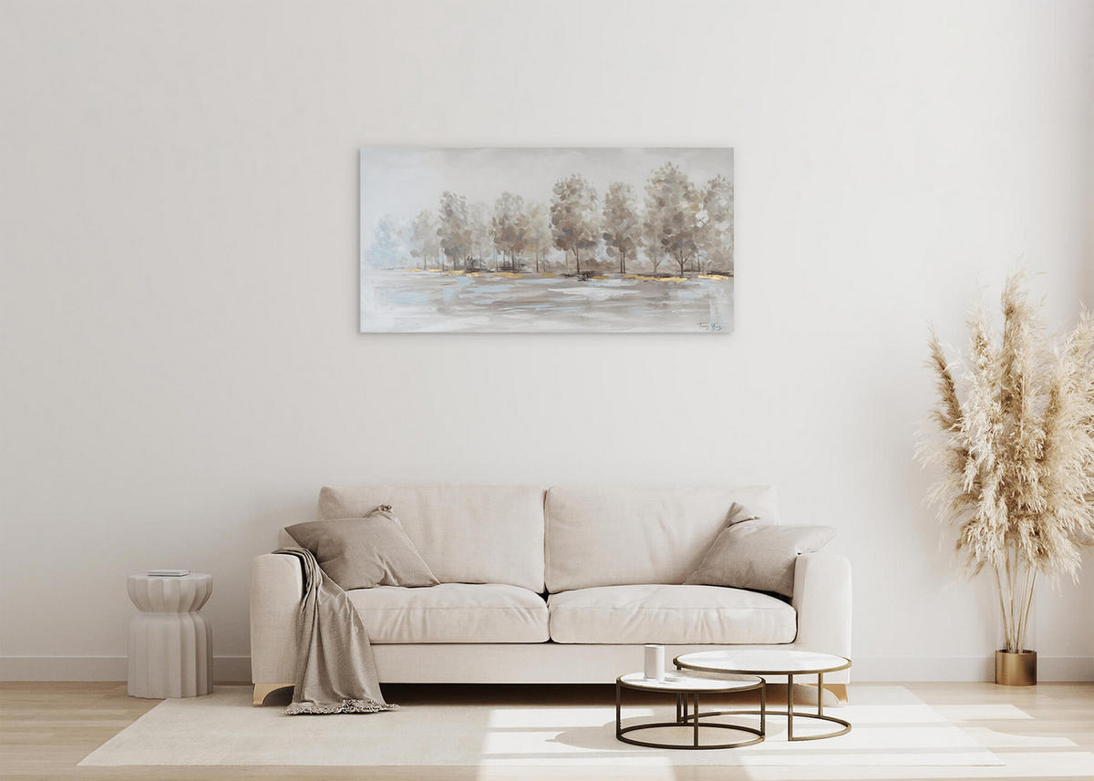 ACRYLBILD HANDGEMALT 120/60 cm - Taupe, Holz/Textil (120/60cm) - KUNSTLOFT