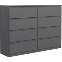 KOMMODE mit Schubladen Anthrazit 120x101,5x39 cm - Anthrazit, Holzwerkstoff (120/101/39cm) - MebLocker