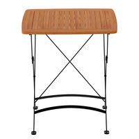 GARTENTISCH - Akazie massiv / Stahl - Akazie / Schwarz - Schwarz/Akaziefarben, Holz/Metall (70/70/75cm) - home24