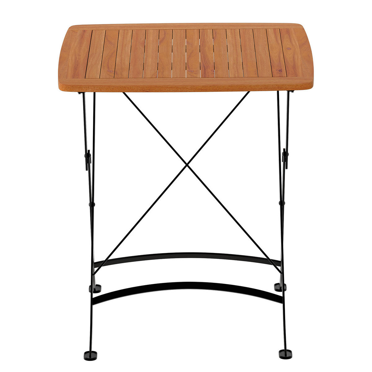 GARTENESSGRUPPE - Akazie massiv / Stahl - Akazie / Schwarz - 5-teilig - Schwarz/Akaziefarben, Holz/Metall - home24