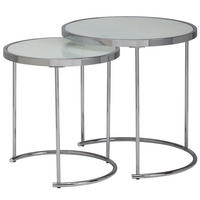 BEISTELLTISCH rund SILA Soaftisch - Silberfarben, Glas (50/50/50.5cm) - tinkaro