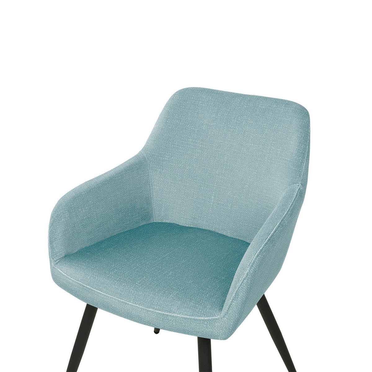 ESSZIMMERSTUHL 2er-Set Samt hellblau Casmalia - Blau/Schwarz, Textil (59/78/62cm) - Beliani