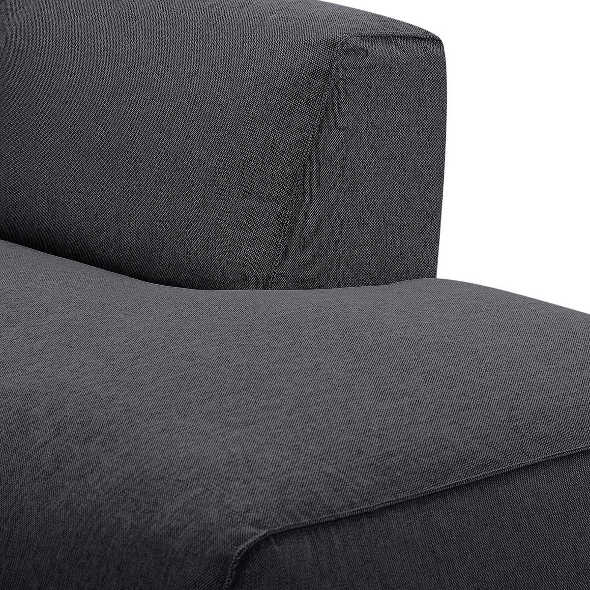 ECKSOFA mit Chaiselongue - Schwarz/Grau, Kunststoff/Textil (290/173cm) - home24