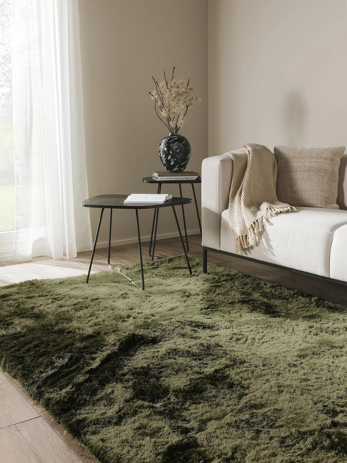 HOCHFLORTEPPICH Whisper Grün 240x340 cm - Grün, Textil (240/340cm) - benuta Nest