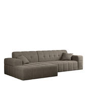 ECKSOFA L-Form NIMES Stoff Verita Dunkelbeige Links - Hellbraun, Holz (168/256cm) - Kaiser Möbel