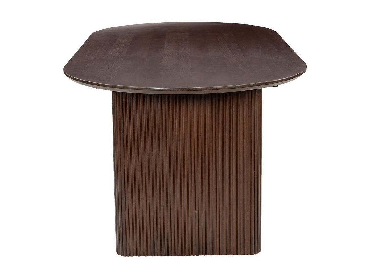 TISCH ohne Ausziehfunktion - 8 -Sitzer - Massivholz - naturfarben dunkel - NEVILI - Naturfarben, Holz (100/200/75cm) - Vente-Unique