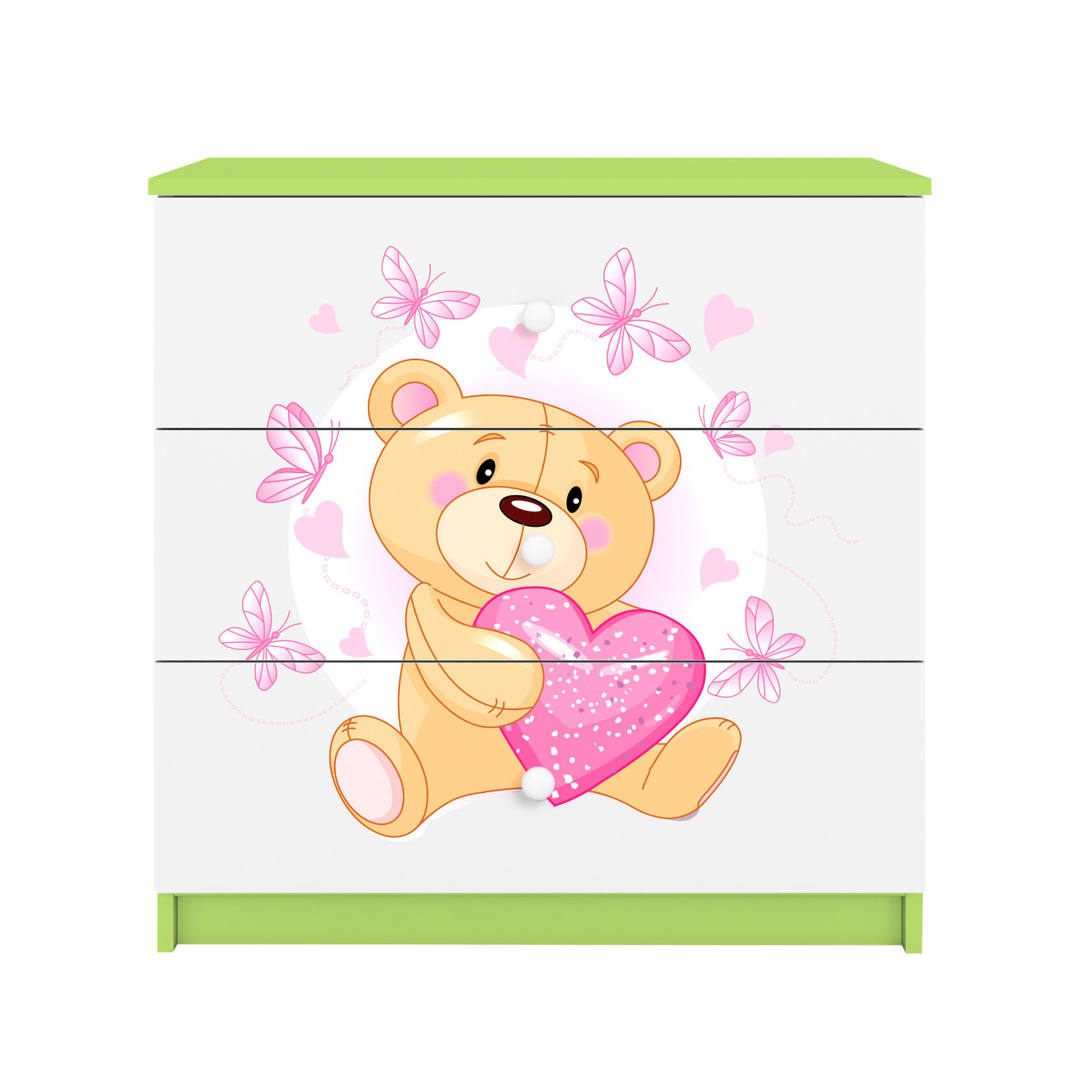 KOMMODE Babydreams Teddybär II 81/81/41 - Grün, Holzwerkstoff (81/81/41cm) - RAUMHIRSCH FURNITURE