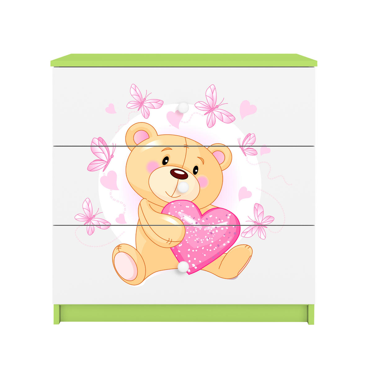 KOMMODE Babydreams Teddybär II 81/81/41 - Grün, Holzwerkstoff (81/81/41cm) - RAUMHIRSCH FURNITURE