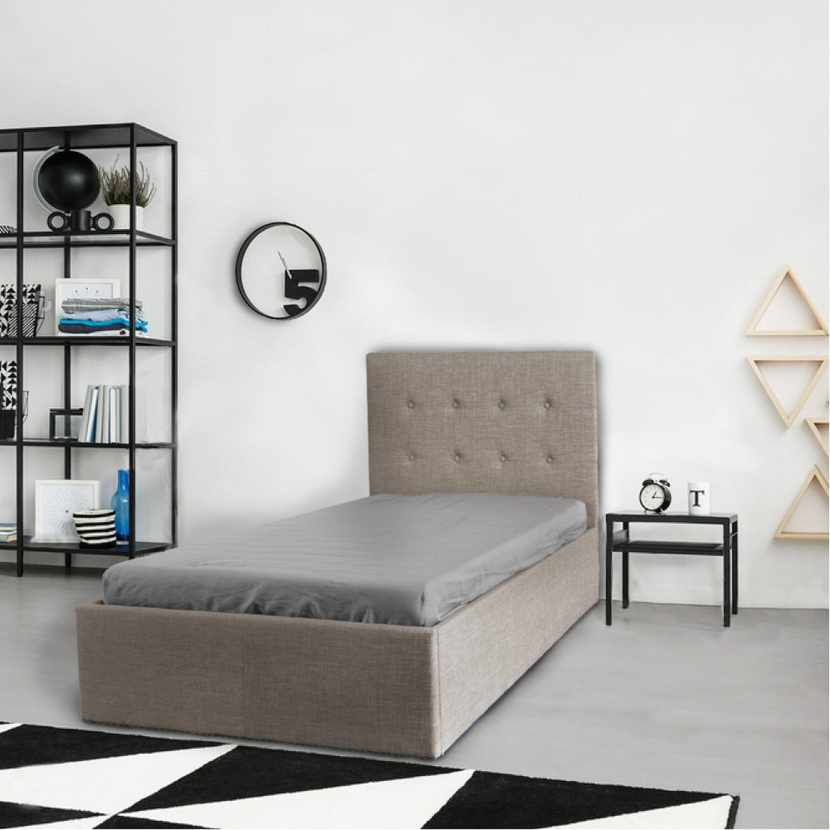 BETT PARMA 90x190 mit Lattenrost - Beige - Beige, Holzwerkstoff (90/190cm) - Weber Industries