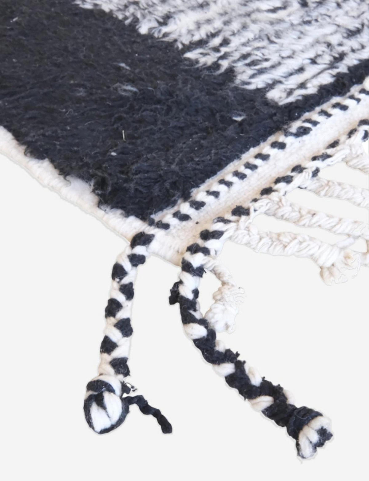 BERBERTEPPICH aus reiner Wolle 157x 255 cm - Schwarz, Naturmaterialien (157/255cm) - AFK Living