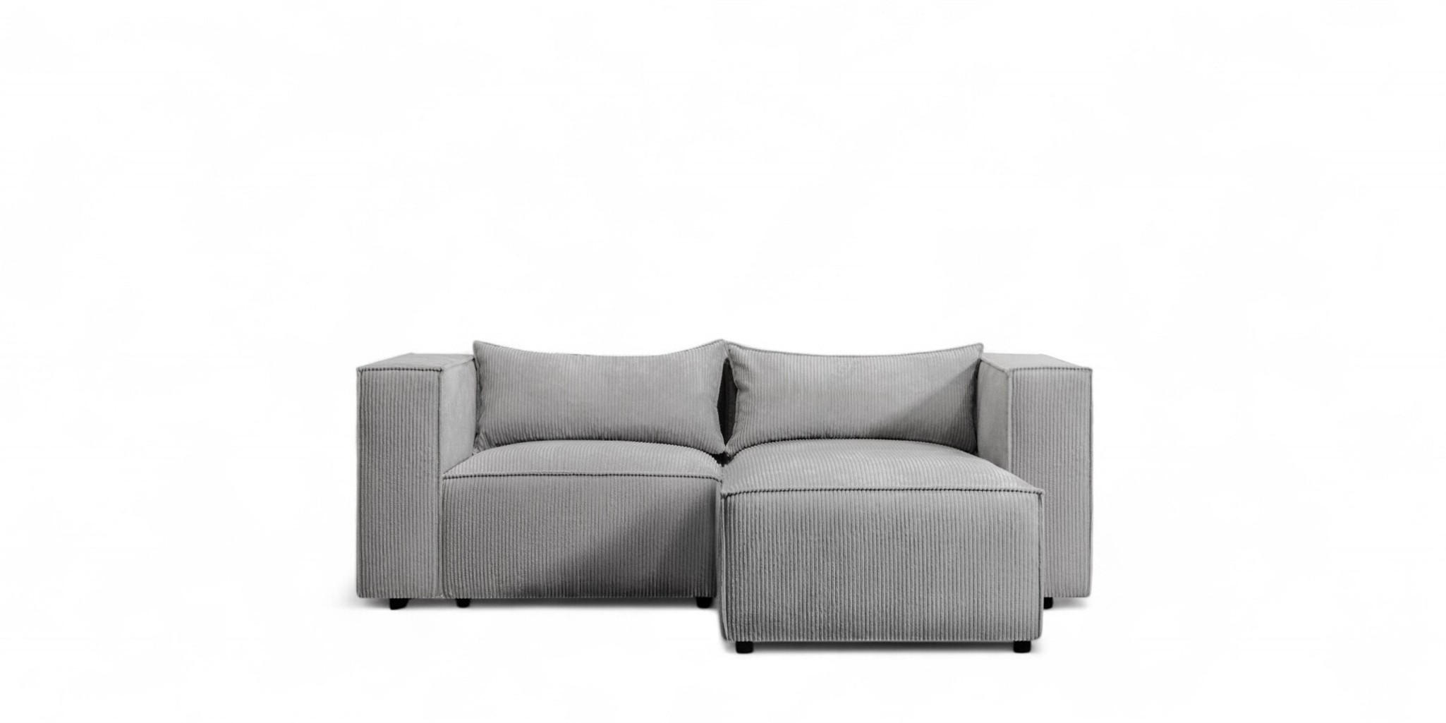 ECKSOFA Nevio Xs - Grau, Holzwerkstoff/Textil (210/185cm) - Fun Möbel