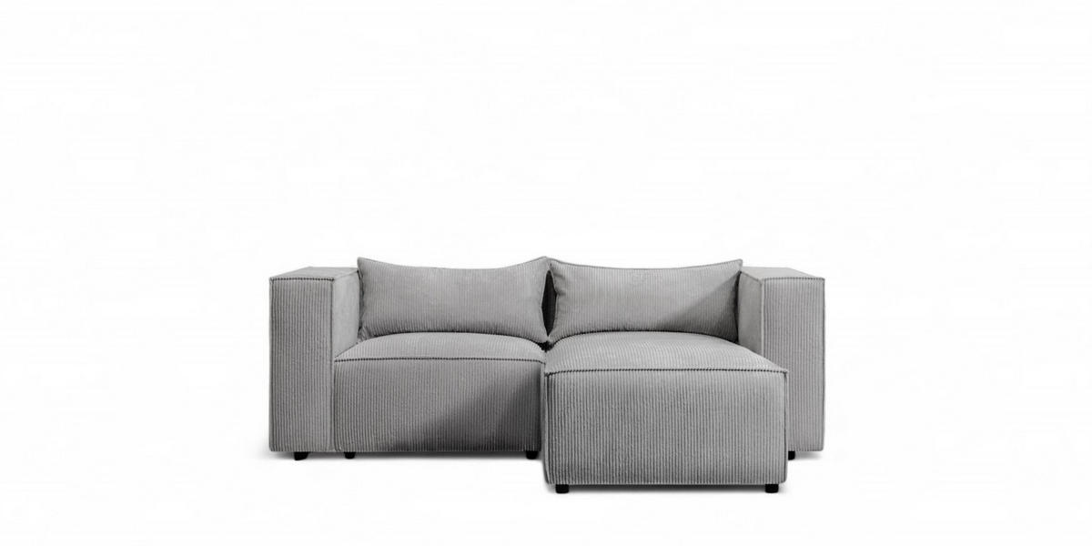 ECKSOFA Nevio Xs - Grau, Holzwerkstoff/Textil (210/185cm) - Fun Möbel