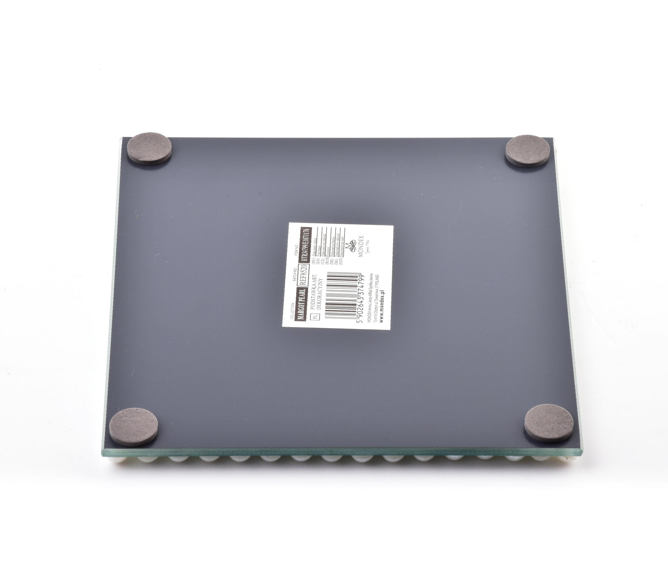 DEKOTABLETT Margot Perle 15/15/2 cm Glas - Perlmutt, Glas (2cm) - Mondex