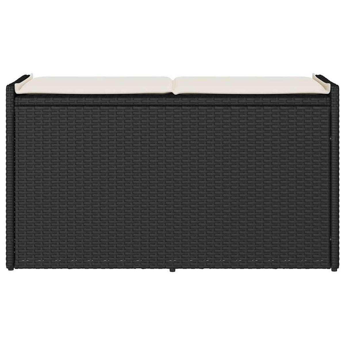 OUTDOOR-SITZBANK Mit Stauraum Und Kissen Schwarz 100 Cm - Schwarz, Kunststoff (100/57/45cm) - vidaXL