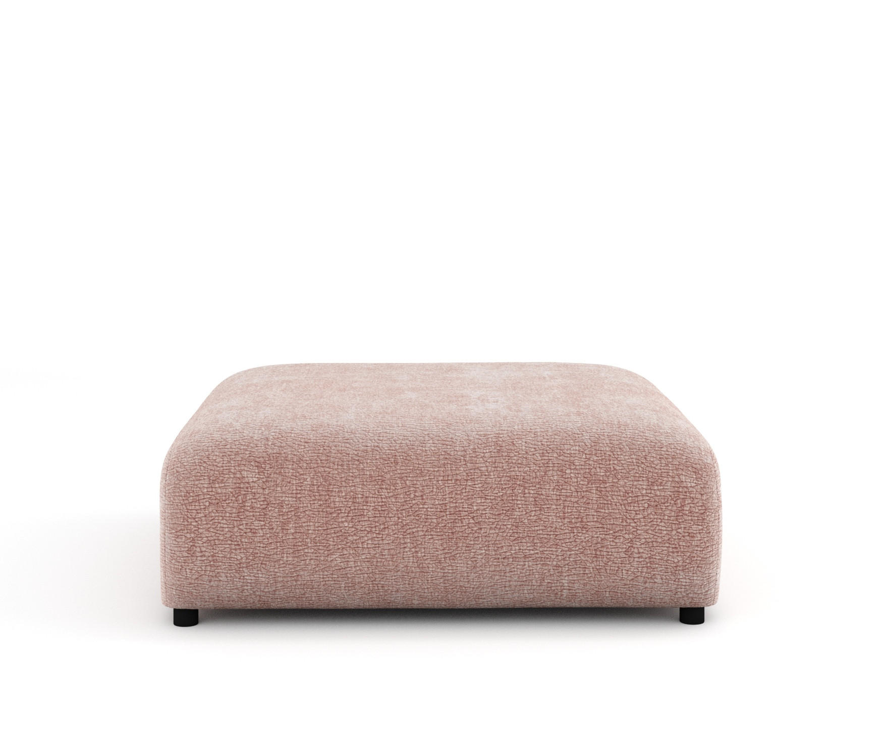POUF L Zanzibar Rosa Chenille - Schwarz/Rosa, Holz/Holzwerkstoff (110/37/110cm) - Maison de Reve