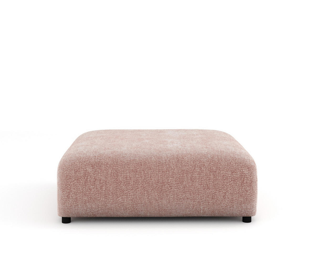 POUF L Zanzibar Rosa Chenille - Schwarz/Rosa, Holz/Holzwerkstoff (110/37/110cm) - Maison de Reve