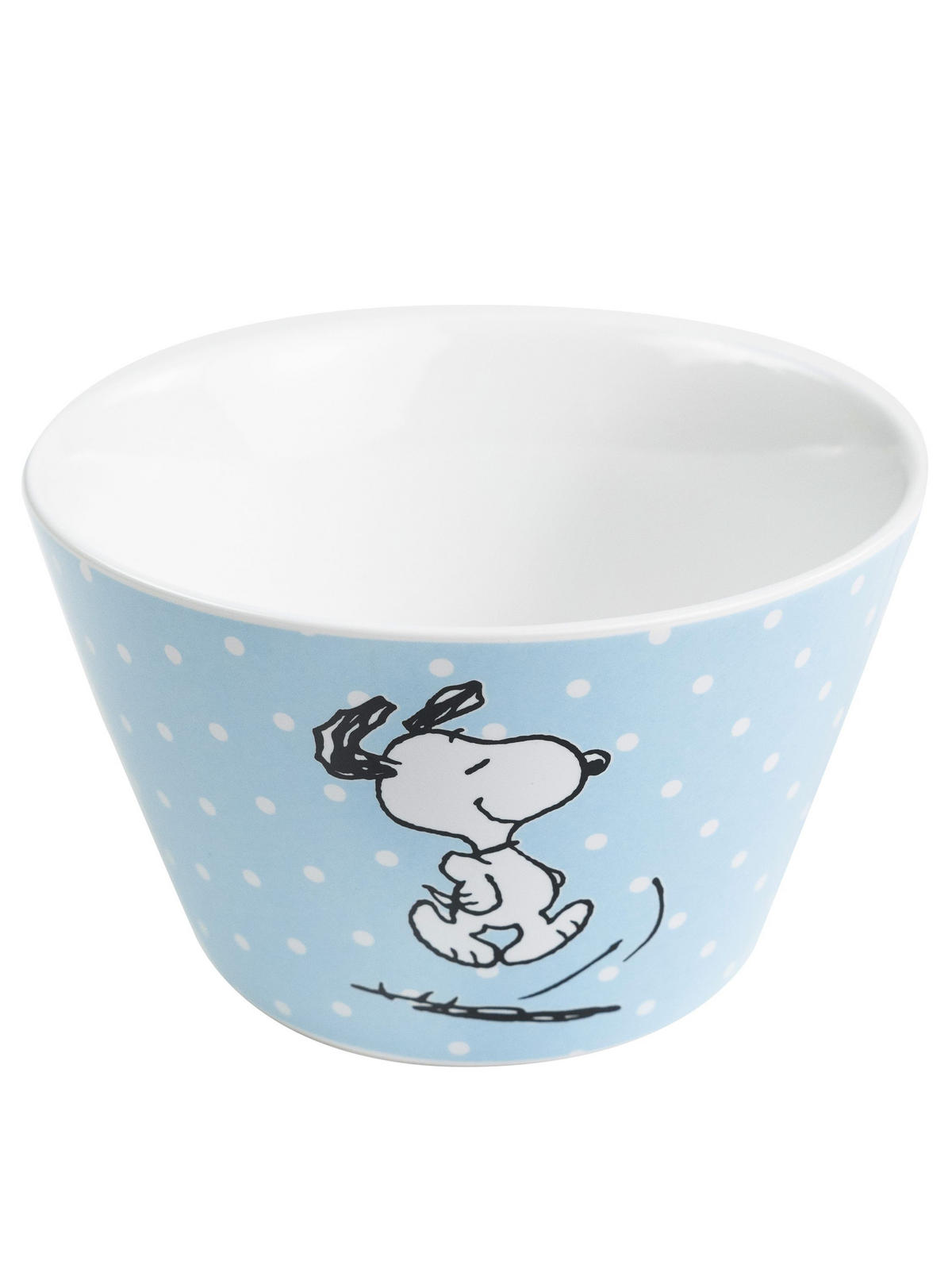 MÜSLISCHALE Snoopy Porzellan Blau mit Punkten 500 ml - Blau, Keramik (14cm) - United Labels
