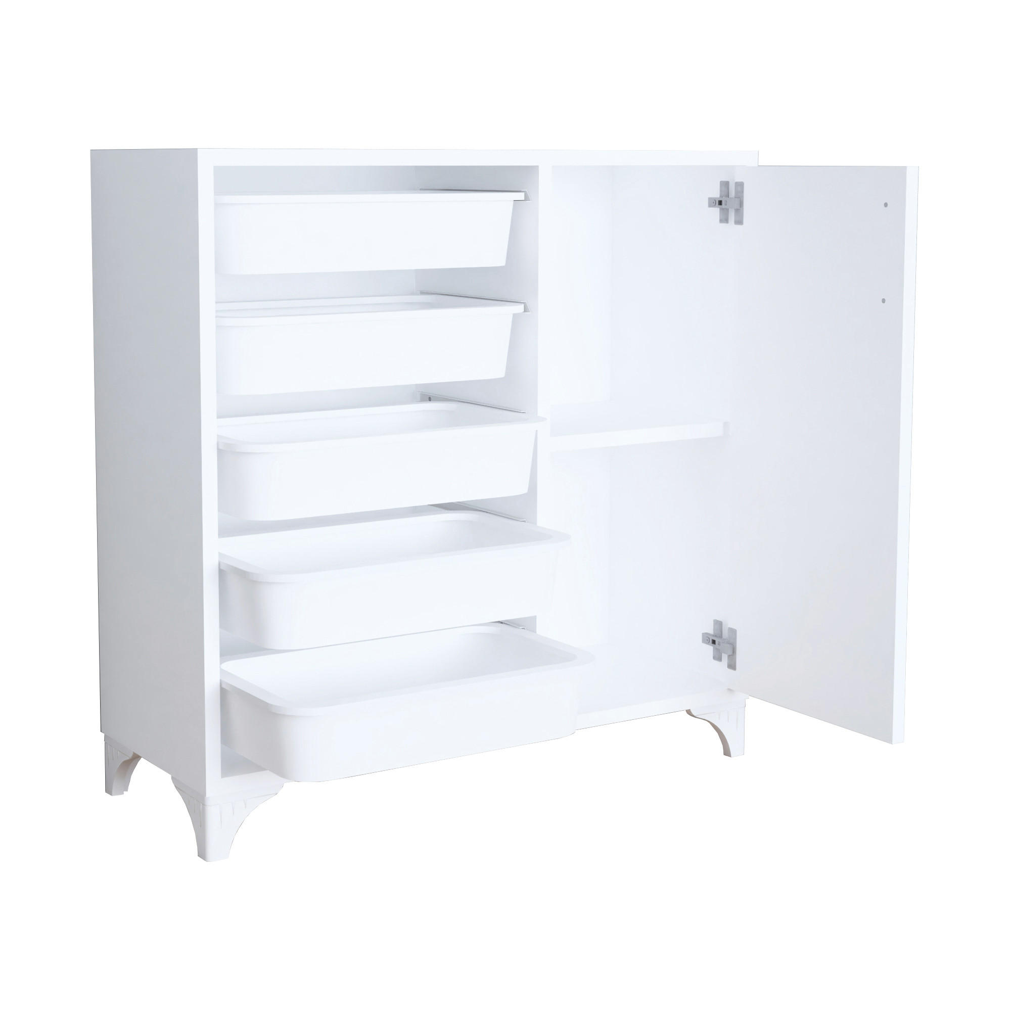 BEISTELLSCHRANK Aurland - Weiß, Holzwerkstoff (77/78.5/30cm) - [en.casa]
