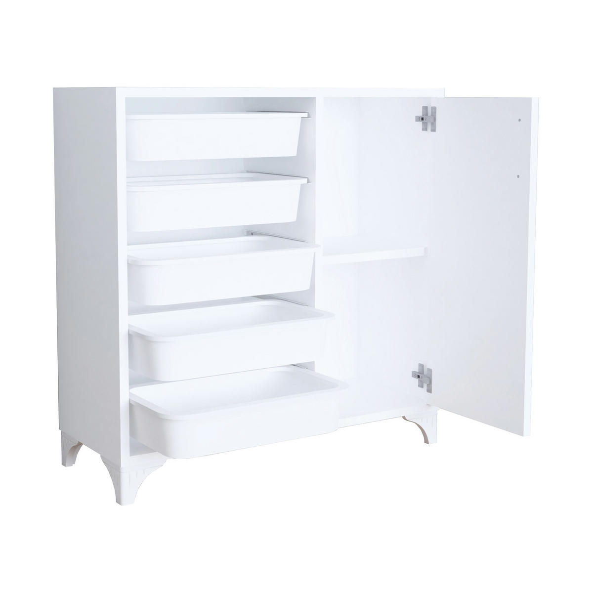 BEISTELLSCHRANK Aurland - Weiß, Holzwerkstoff (77/78.5/30cm) - [en.casa]
