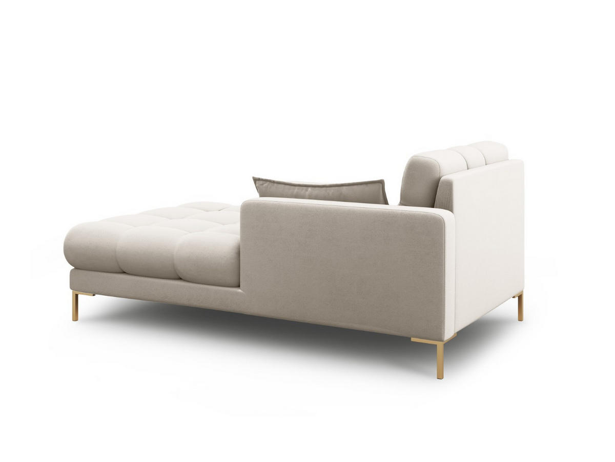 CHAISELONGUE rechts Mamaia aus strukturiertem Stoff beige - Beige, Textil (102/75/185cm) - Micadoni