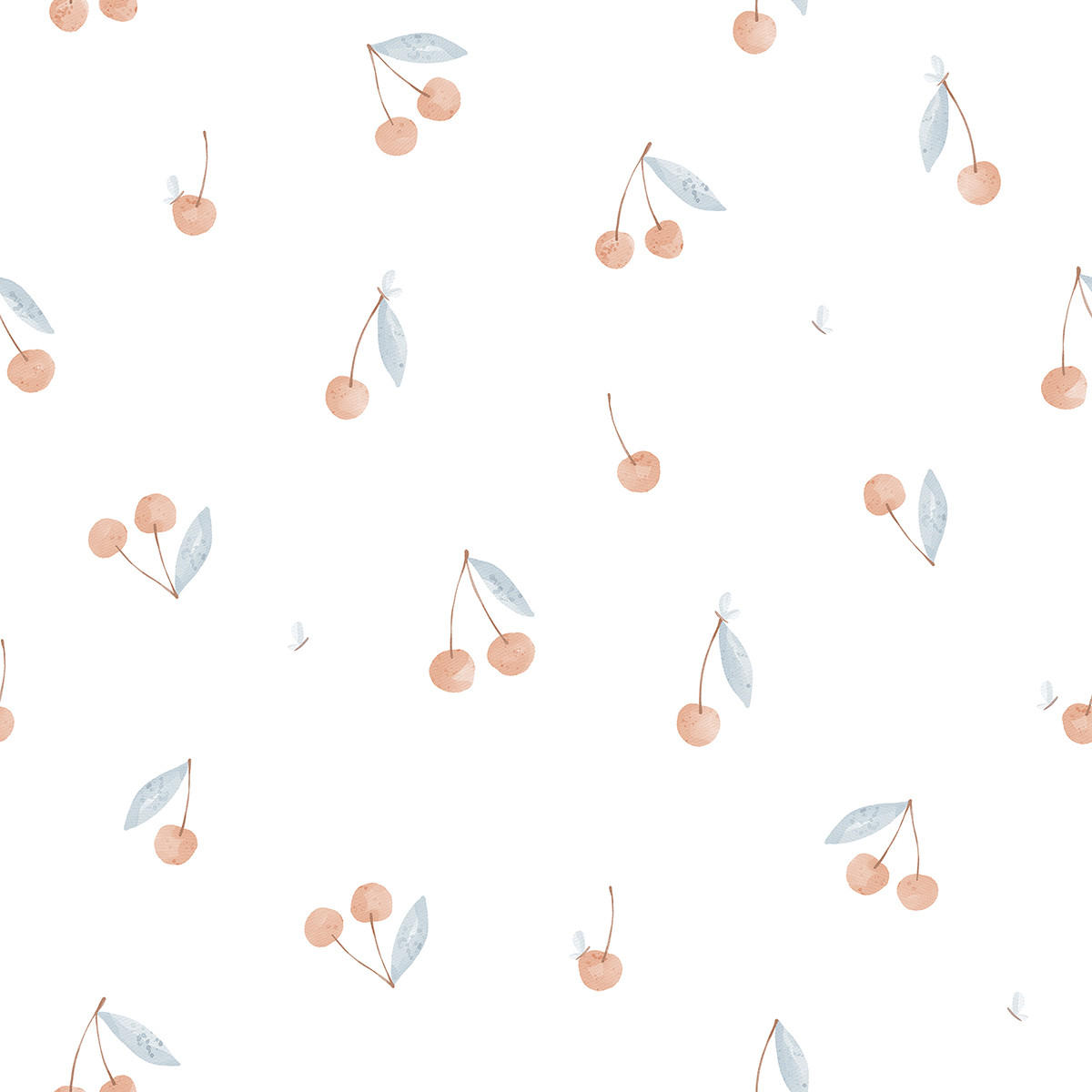 VLIESTAPETE Cherry, Kirschen 50 cm x 10 m, mehrfarbig - Blau/Pink, Papier (1000/50cm) - Lilipinso