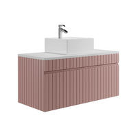 EINZELWASCHTISCH - 100 cmcm x 46 cmcm - Holz, Platte - Puderrosa - SATARA - Hellrosa, Holz (100/46/46cm) - Vente-Unique