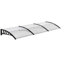 PULTVORDACH, Vordach, Alu, Schwarz - Schwarz, Kunststoff (96/27/303cm) - Outsunny